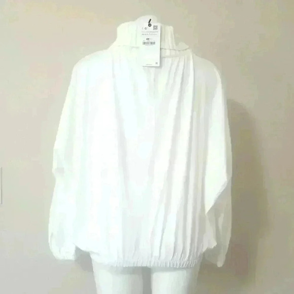 Zara Knit Cowl Collar Balloon Sleeve Oversized Top - Picture 6 of 9